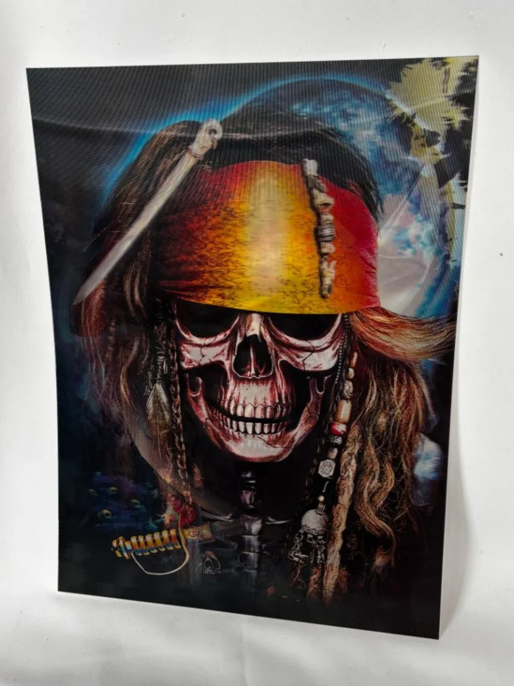 Pirate Skull & Cross Bones Holographic 3d lenticular 3 In 1 Poster 12”x16” NWOT